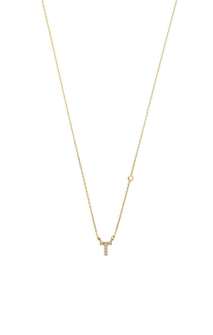 Gold Pave Initial Necklaces -TAI Jewelry- Ruby Jane-