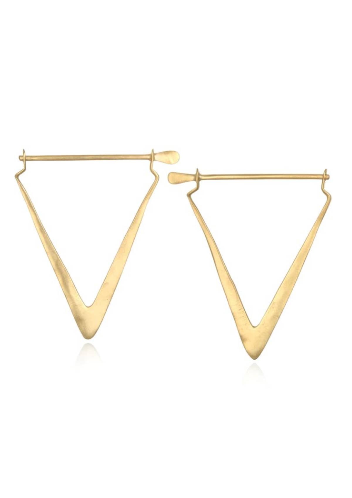 Gold Triangle Hoop Earring -Satya Jewelry- Ruby Jane-