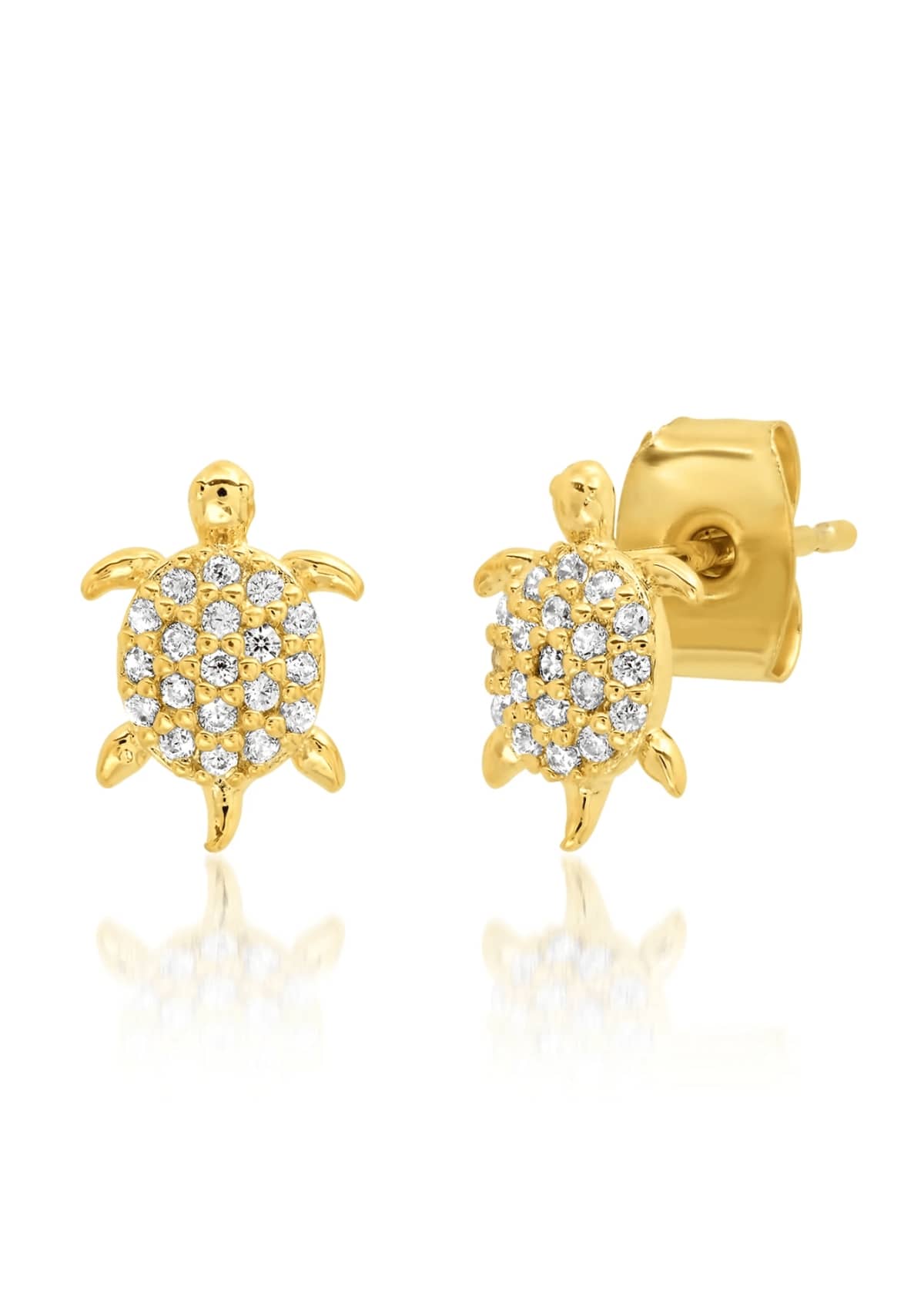 Gold Turtle Post Earrings -Tai Rittichai- Ruby Jane-