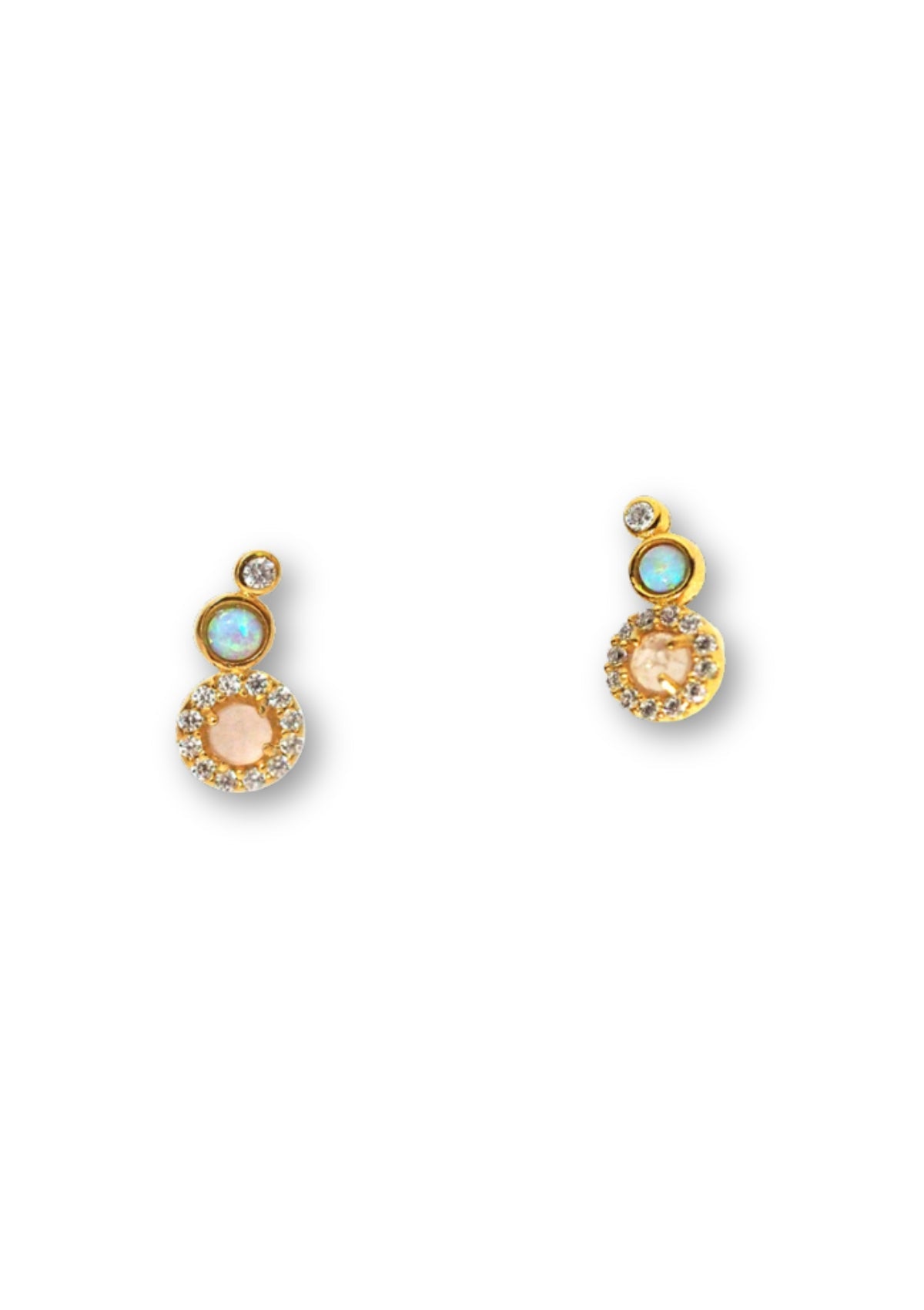 Gold Vermeil Rose And Opal Climbers -TAI Jewelry- Ruby Jane-