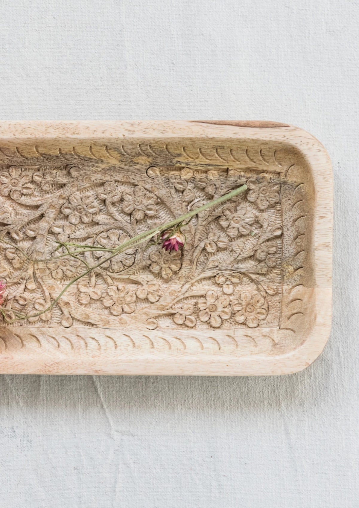 Hand-Carved Tray, Mango, 10" x 6" -Creative Co-op- Ruby Jane-