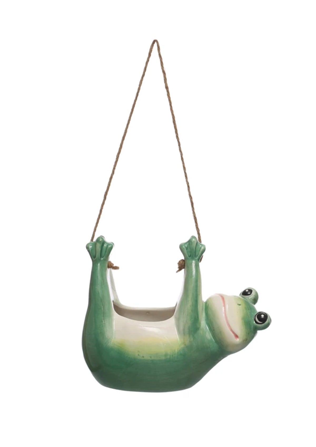 Hanging Dolomite Frog Planter -Creative Co-op- Ruby Jane-