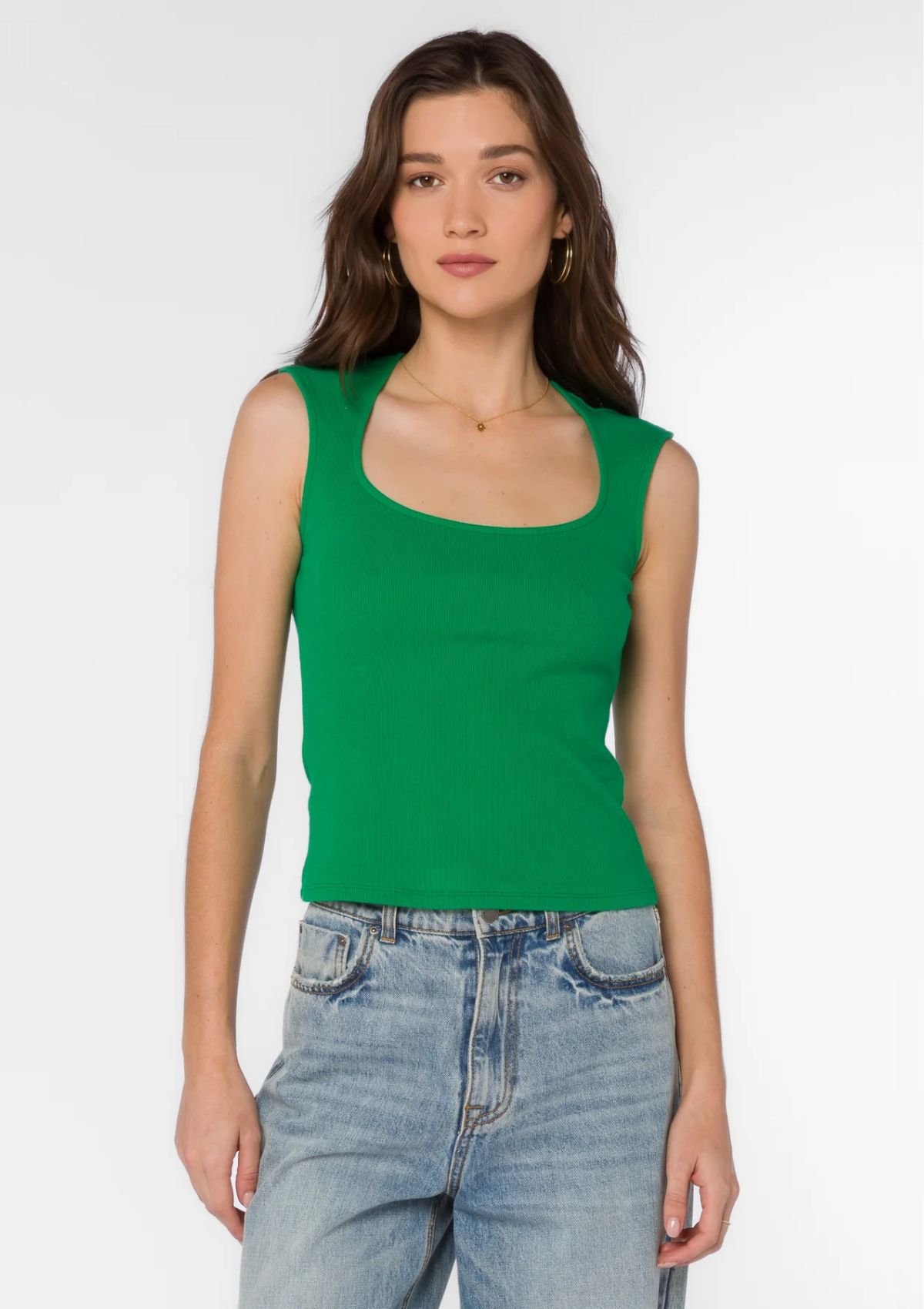 Hayes Knit Ribbed Top - Bright Green -Velvet Heart- Ruby Jane-
