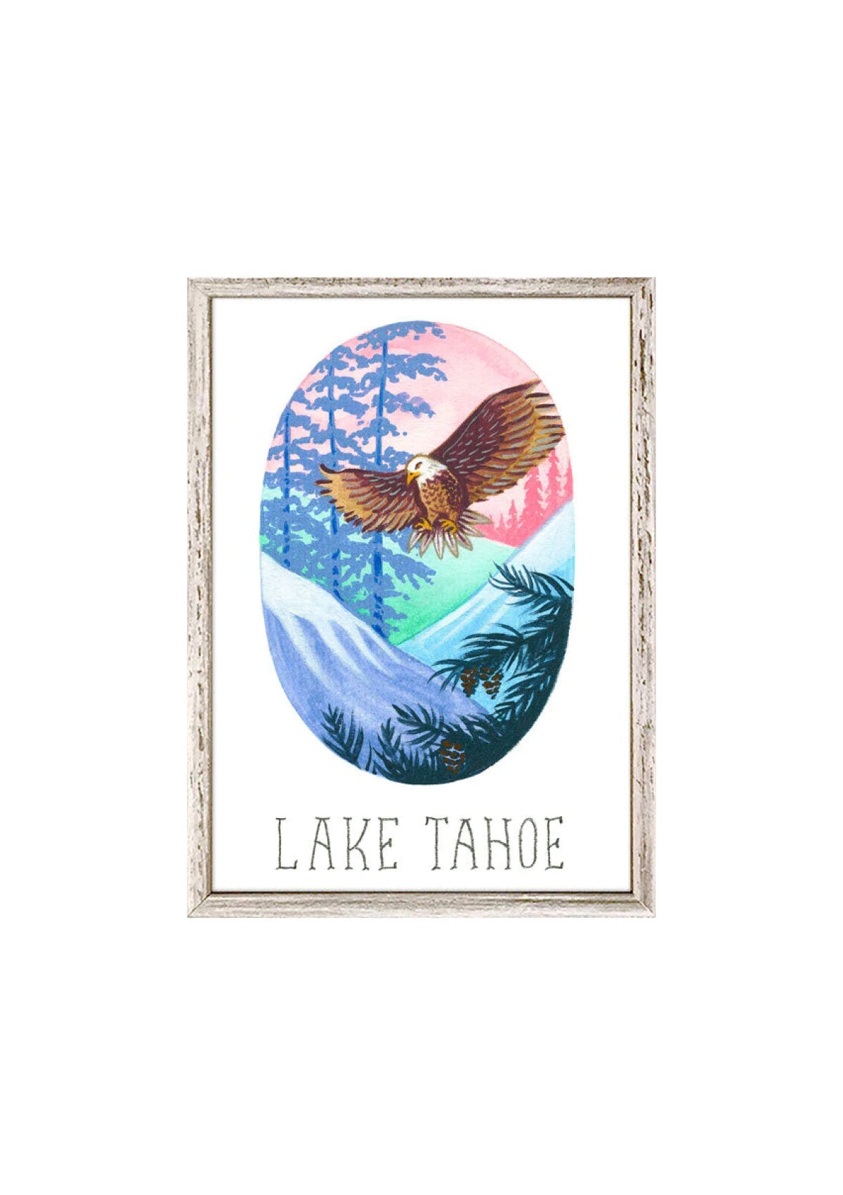 Lake Tahoe Mini Framed Canvas -GreenBox Art- Ruby Jane-