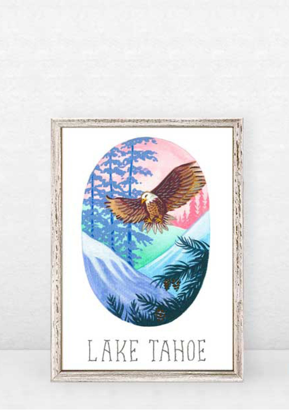 Lake Tahoe Mini Framed Canvas -GreenBox Art- Ruby Jane-