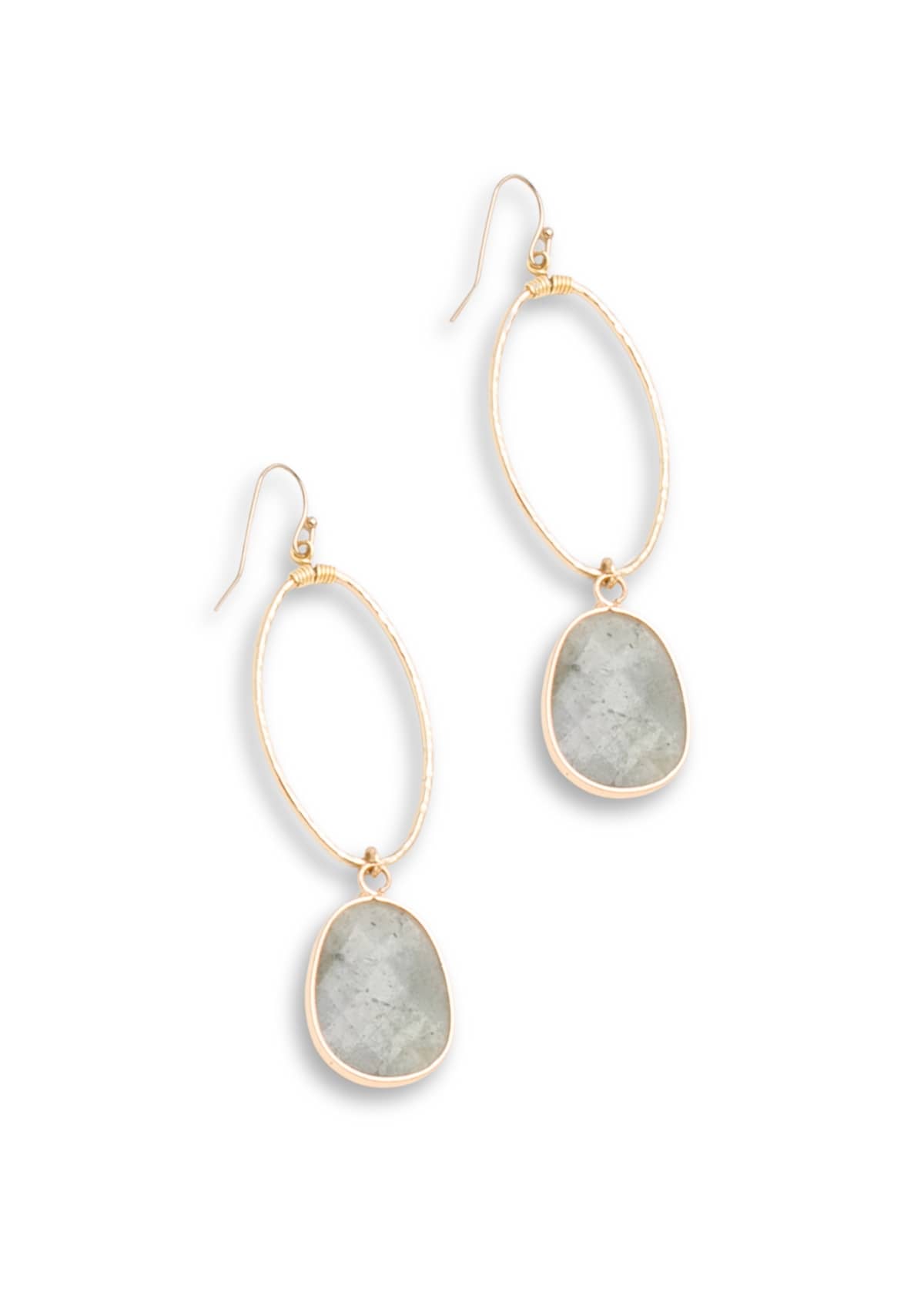 Large Oval Stone Gold Earrings -Nakamol Jewelry design- Ruby Jane-