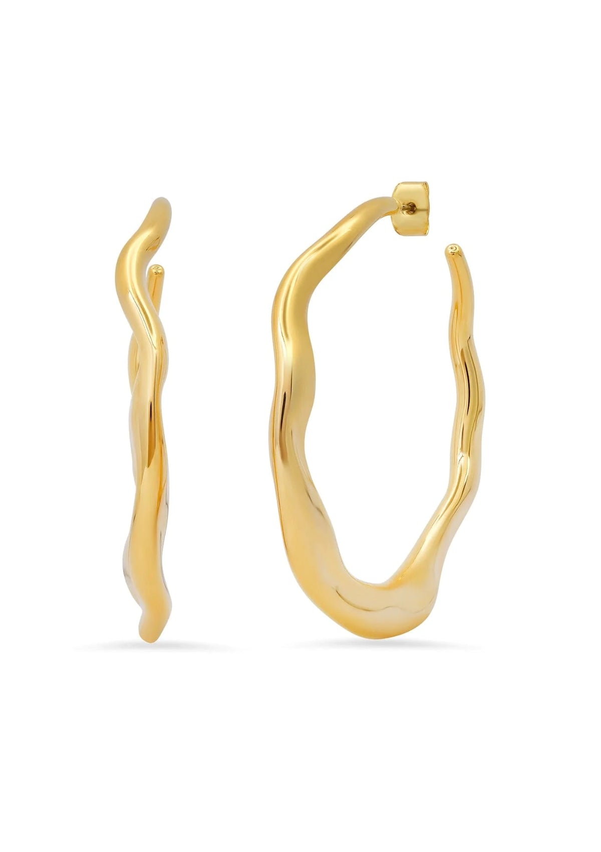 Waved Hoop Earrings