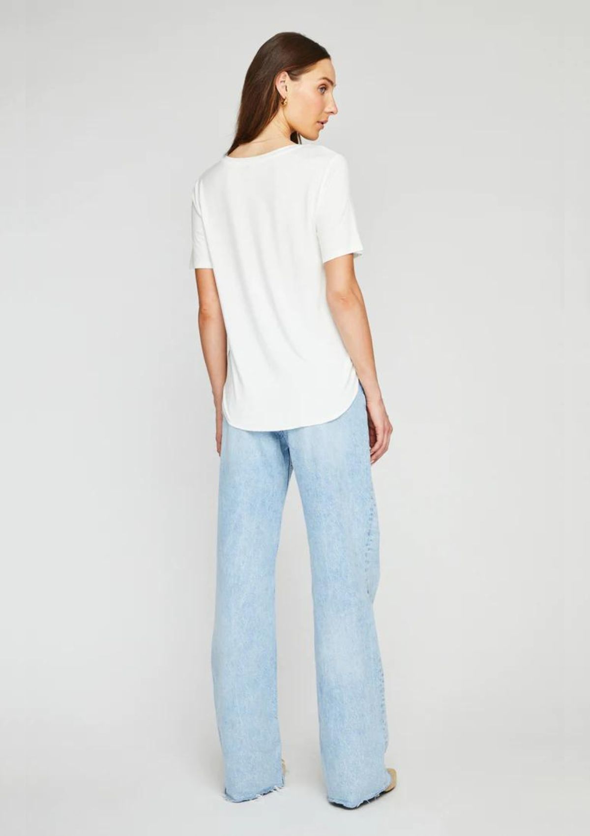 Lewis Tee Shirt With Tail Bottom - White -Gentle Fawn- Ruby Jane-