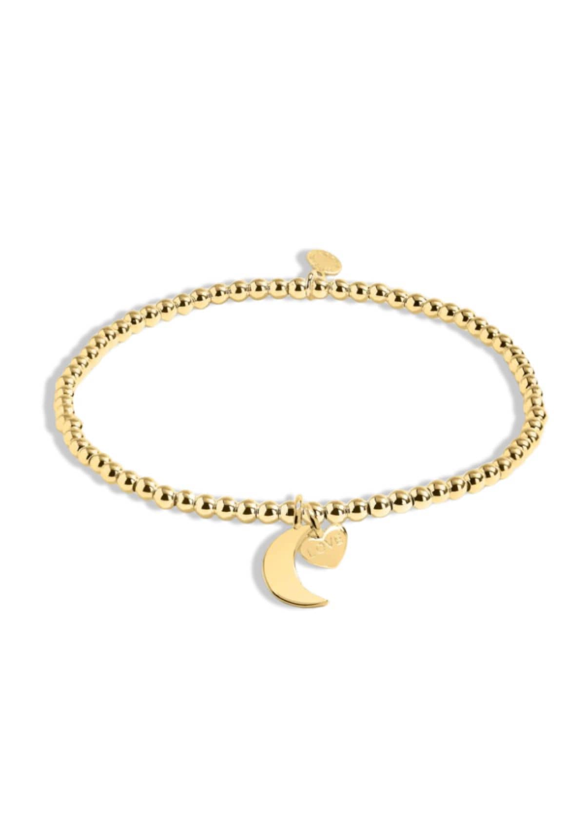 "Love You To The Moon And Back Mom" Gold Bracelet -A Littles & CO- Ruby Jane-
