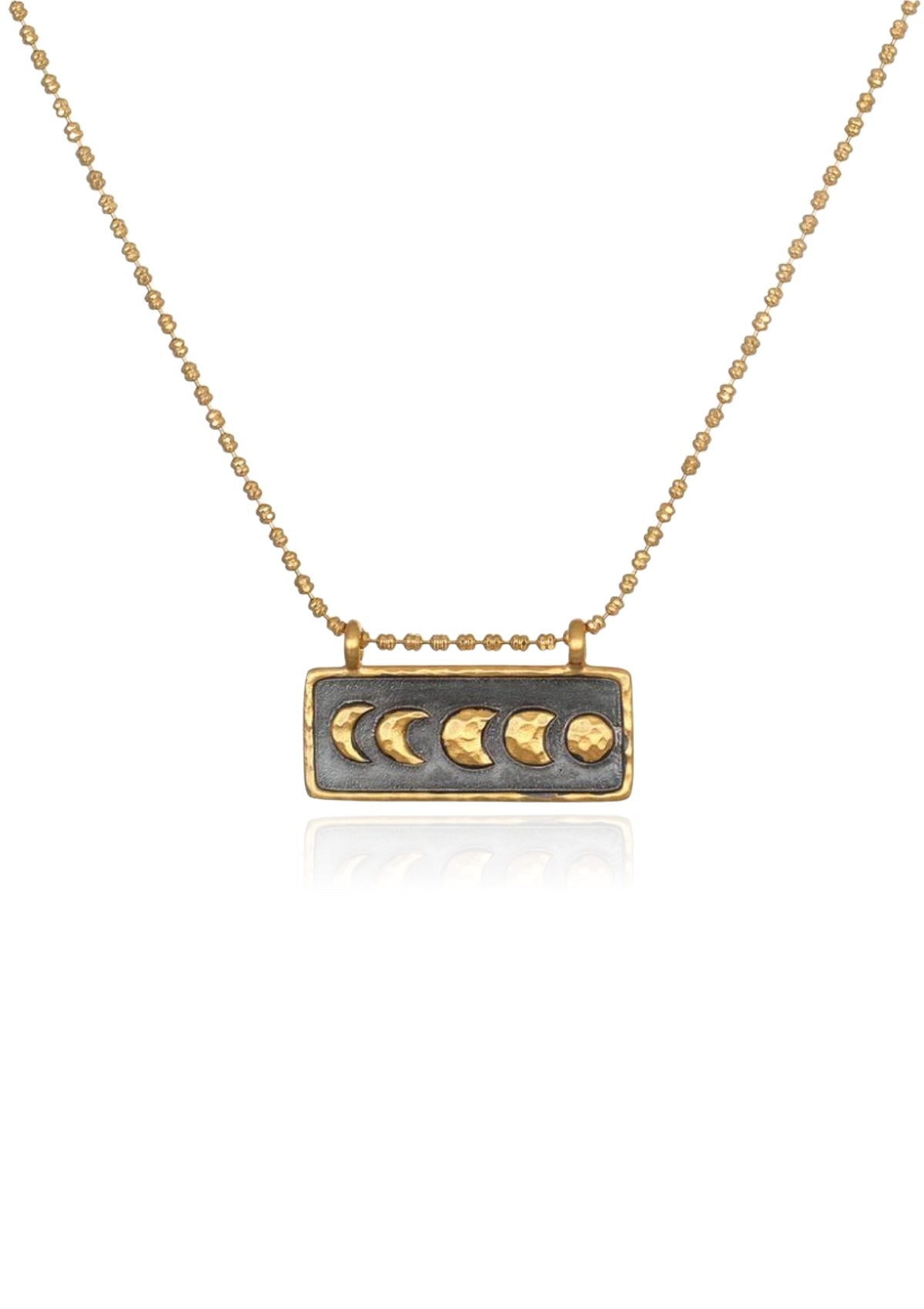Moonphase Black and Gold Bar Necklace, 18" -Satya Jewelry- Ruby Jane-