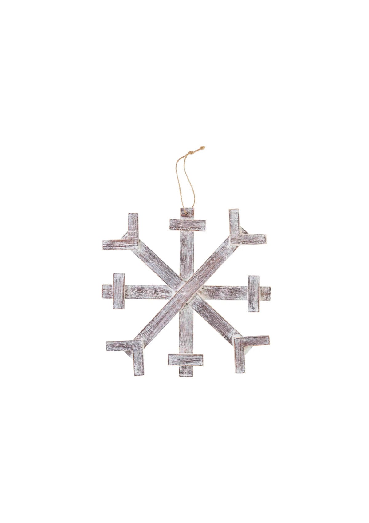 Medium Wood Plank Snowflake Ornament