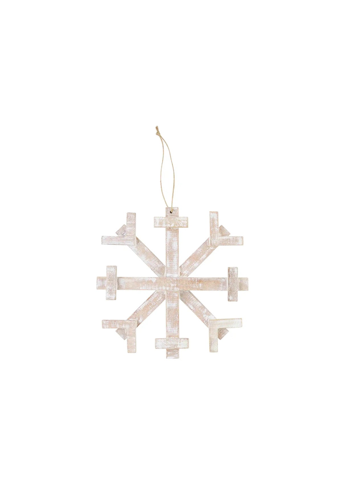 Small Wood Plank Snowflake Ornament