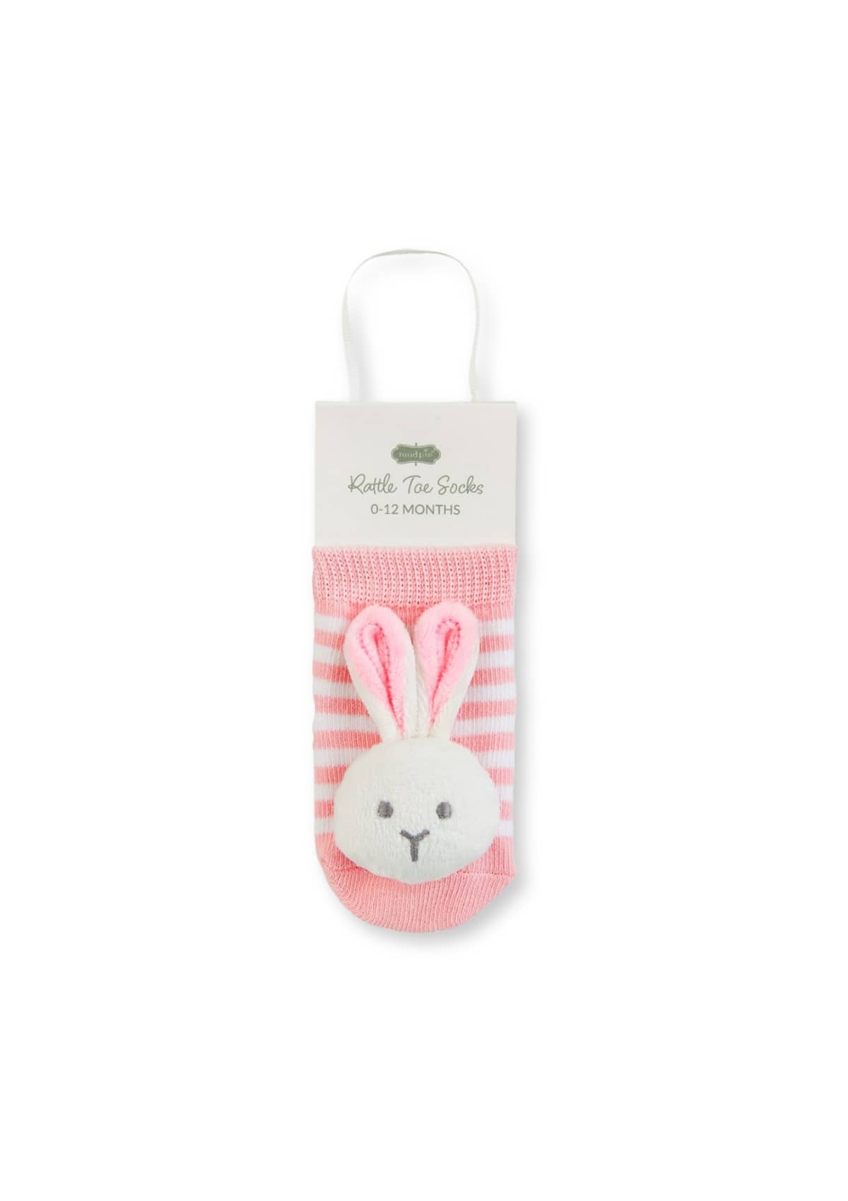 Pink Bunny Rattle Baby Toe Socks -Mud Pie / One Coas- Ruby Jane-