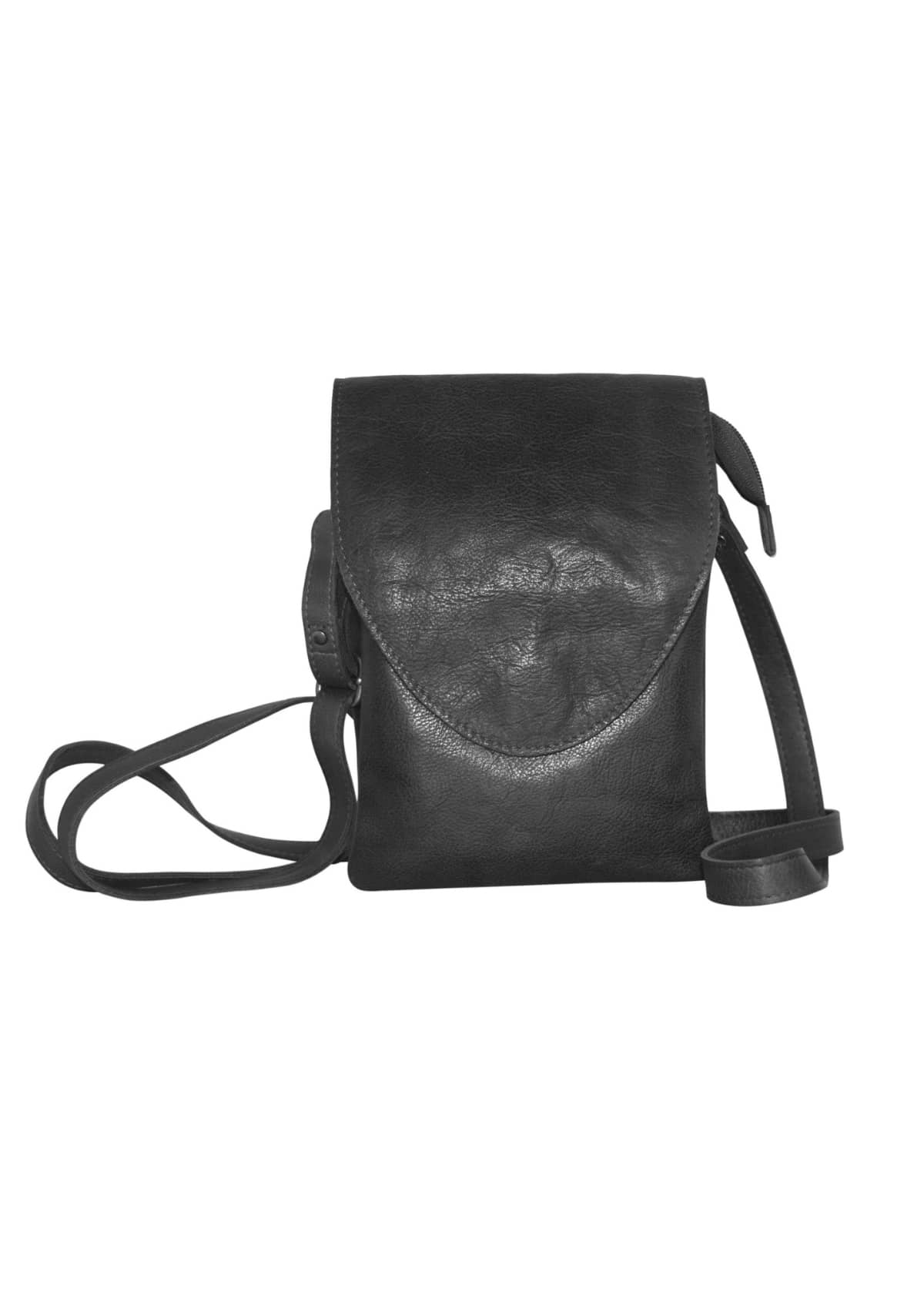 Slim black cross body bag purse.