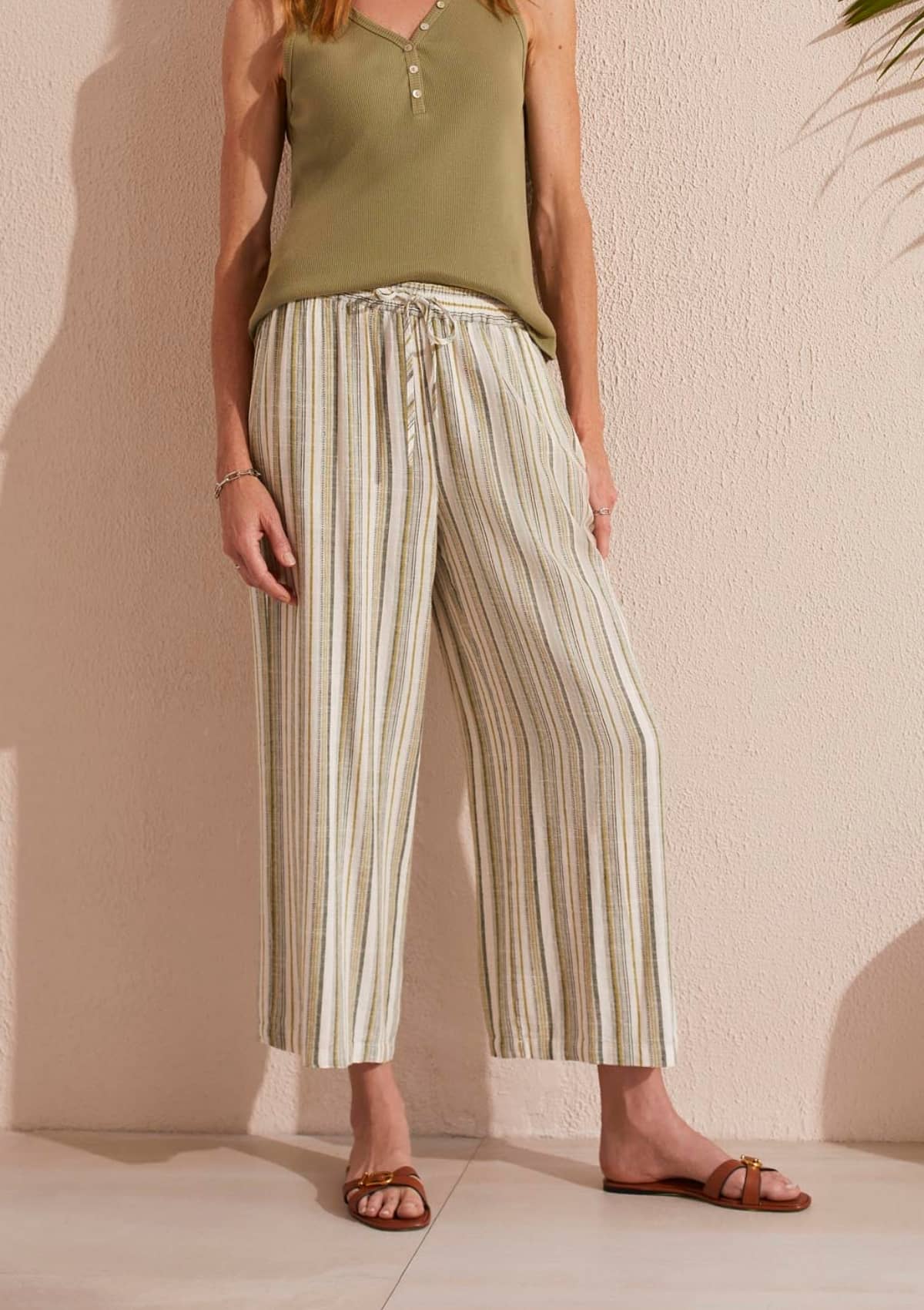 Pull-On Flowy Crop Pants with Drawcord -Tribal- Ruby Jane-
