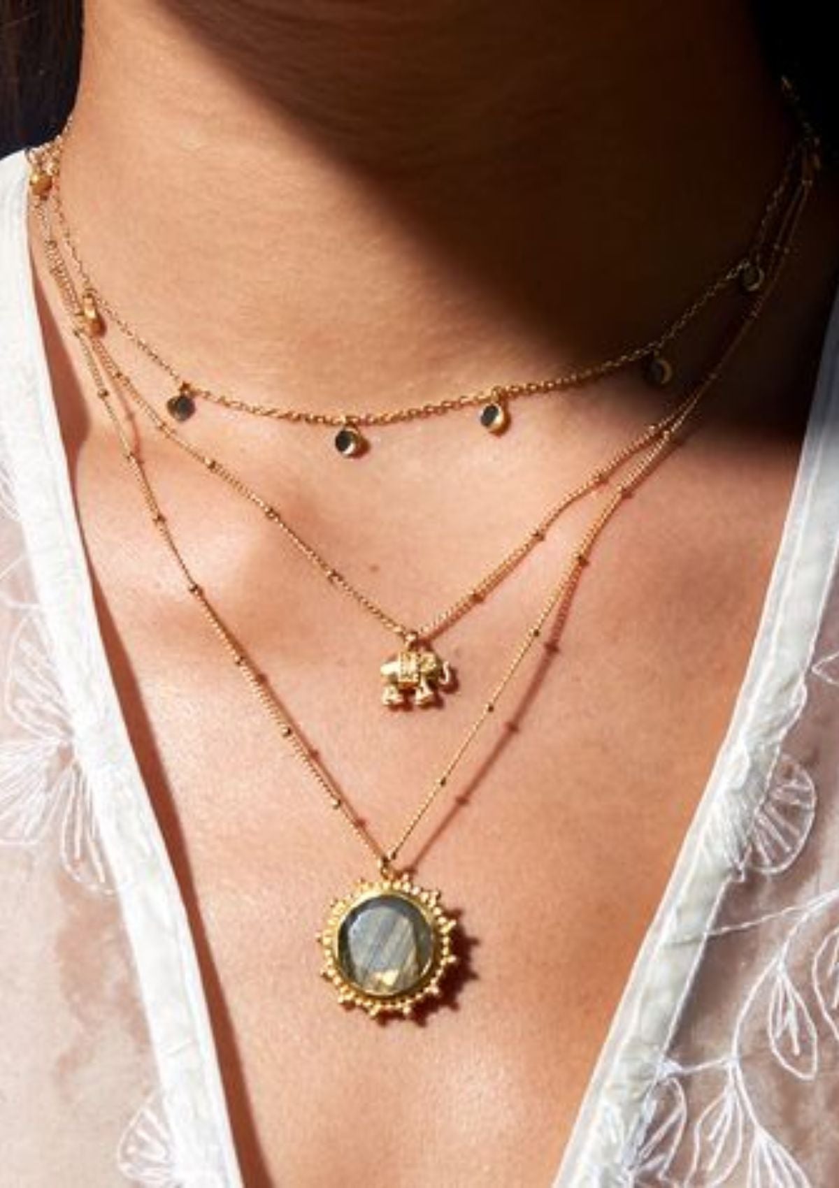 Pursue Your Truth Labradorite Necklace, 18" -Satya Jewelry- Ruby Jane-