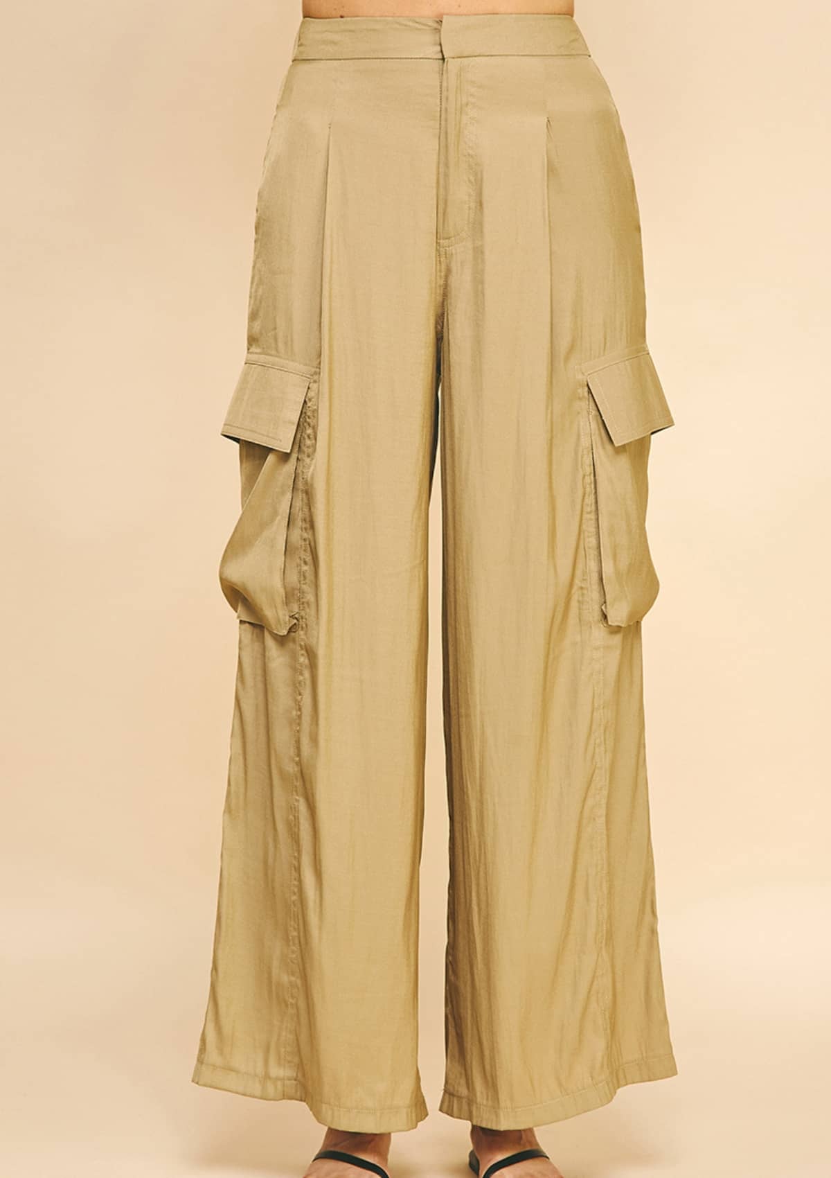 Relaxed Fit Cargo Pants, Olive -Pinch- Ruby Jane-