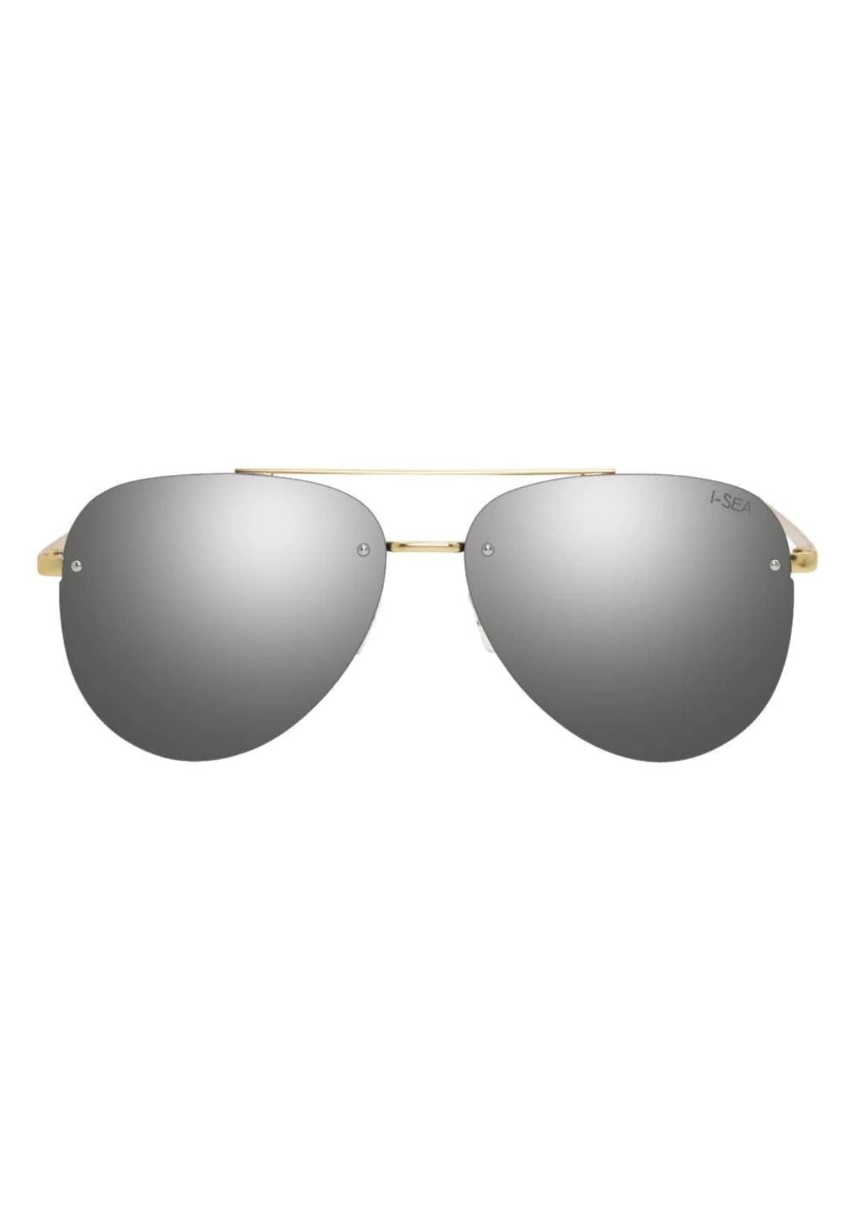 River Polarized Sunglasses - Gold Silver Mirror Lens -ISEA- Ruby Jane-