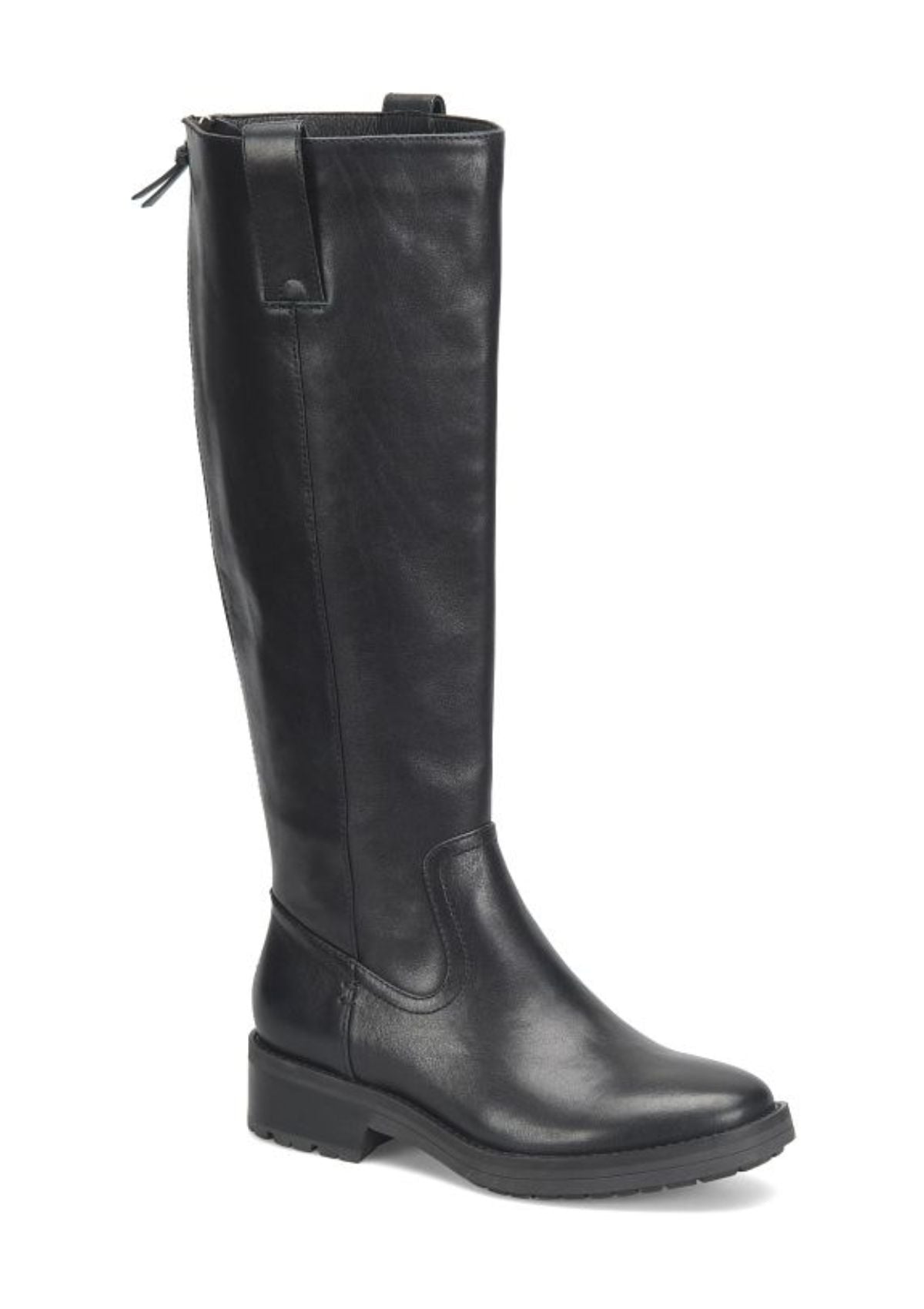 Samantha II Black Leather Upper, Tall Boot with Back Zipper -Sofft Shoe Co- Ruby Jane-