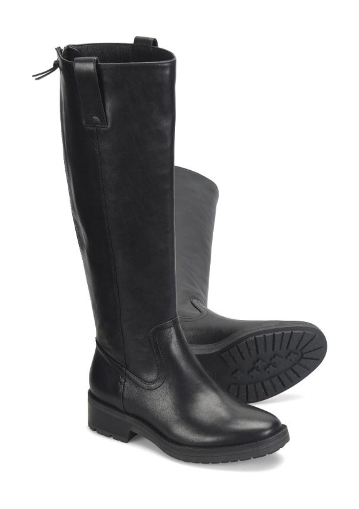 Samantha II Black Leather Upper, Tall Boot with Back Zipper -Sofft Shoe Co- Ruby Jane-