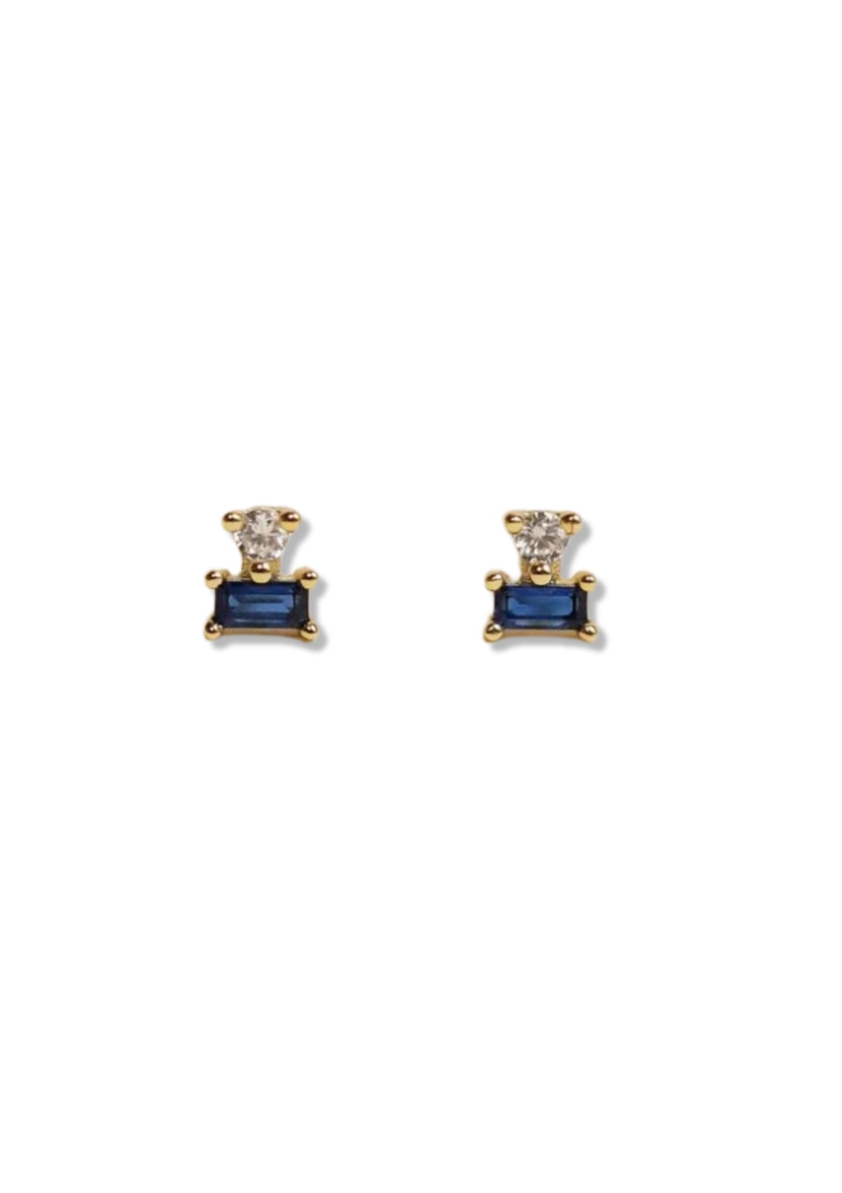 Sapphire CZ Double Stack Post Earrings -JaxKelly- Ruby Jane-