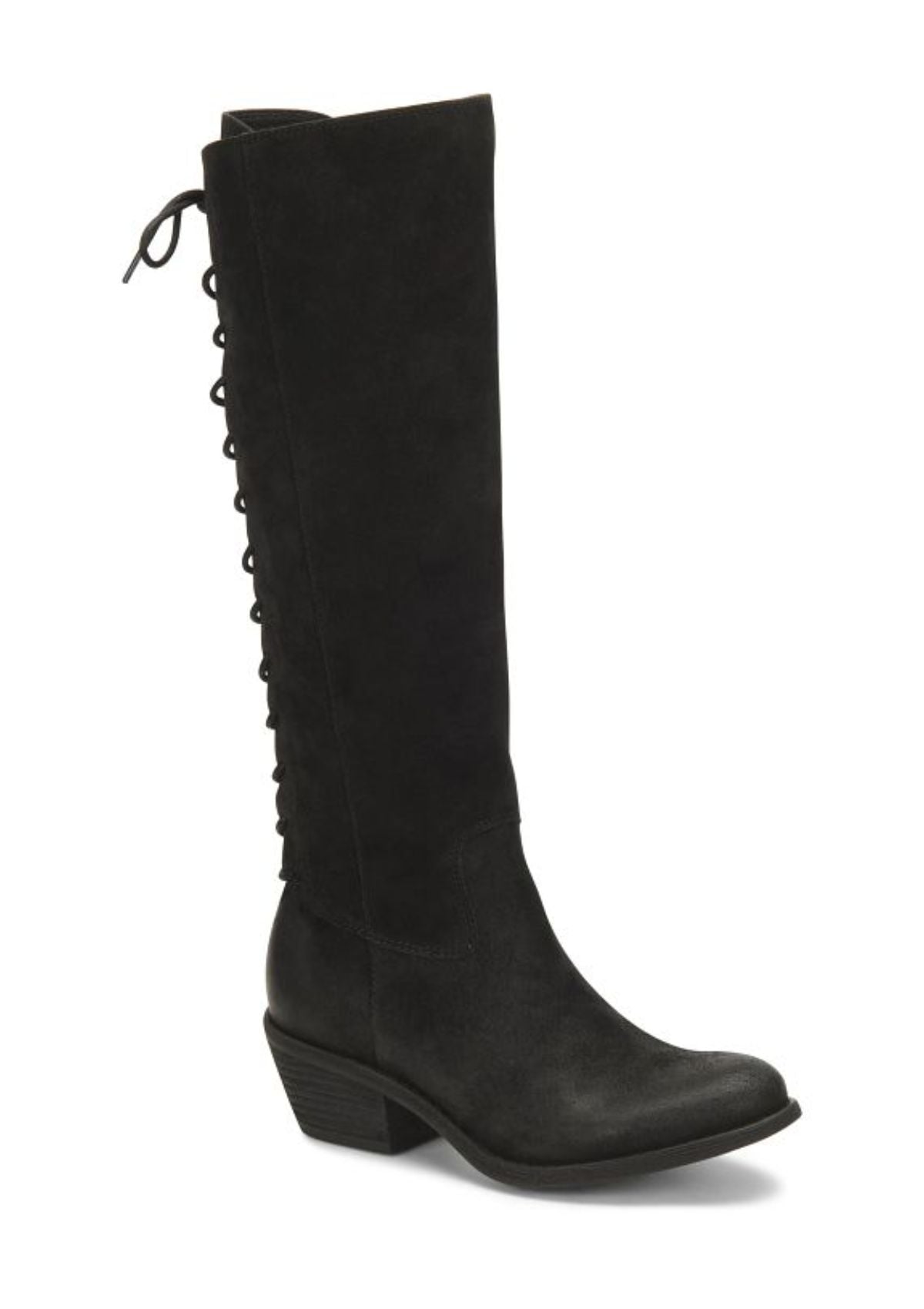 Sharnell Black Suede Tall Boot with Inside Zipper -Sofft Shoe Co- Ruby Jane-