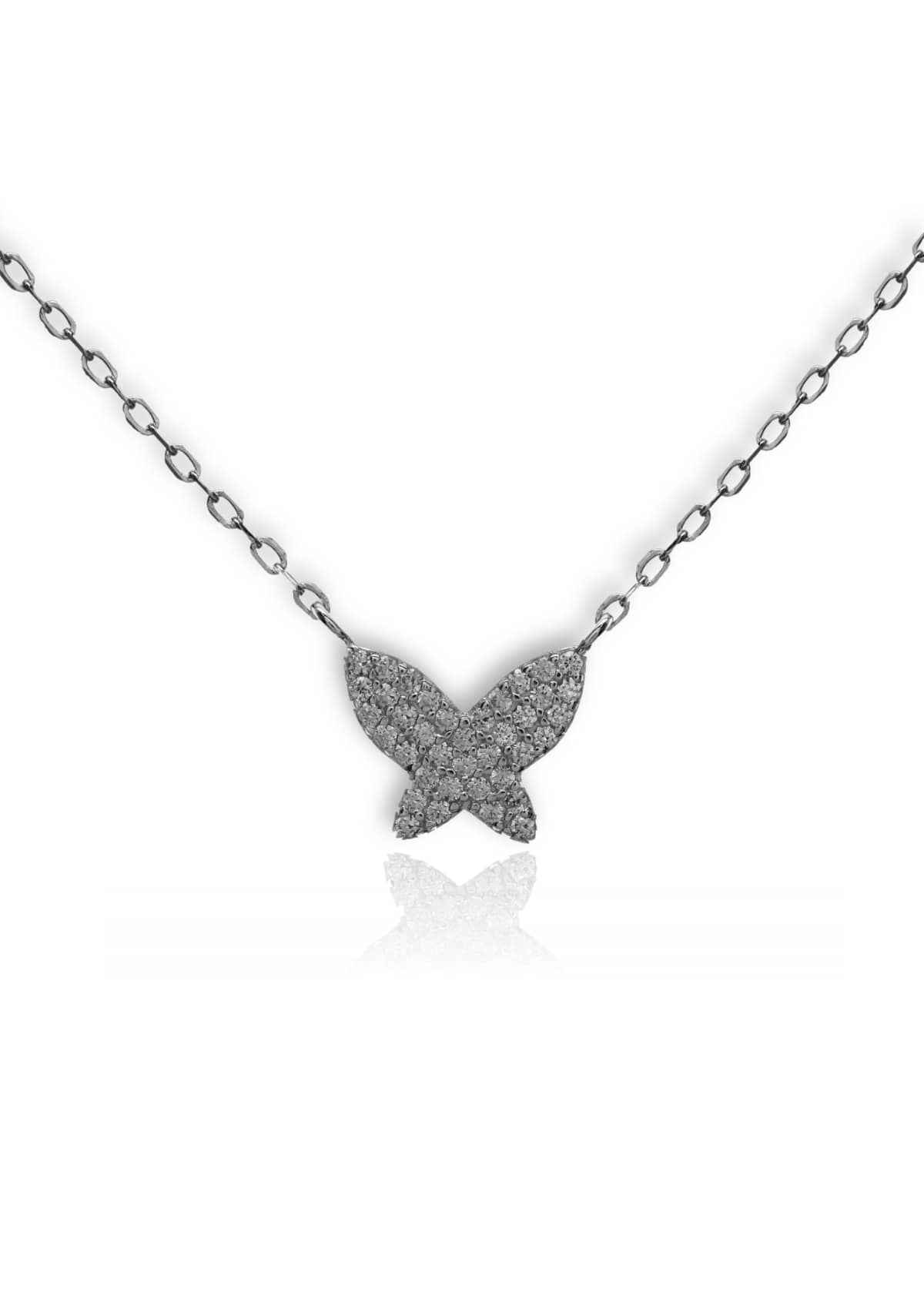Silver Pave Butterfly Necklace -Be-Je Designs- Ruby Jane-