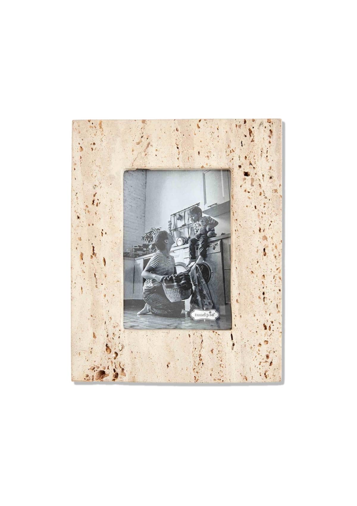 Small Cream Travertine Frame -Mud Pie / One Coas- Ruby Jane-
