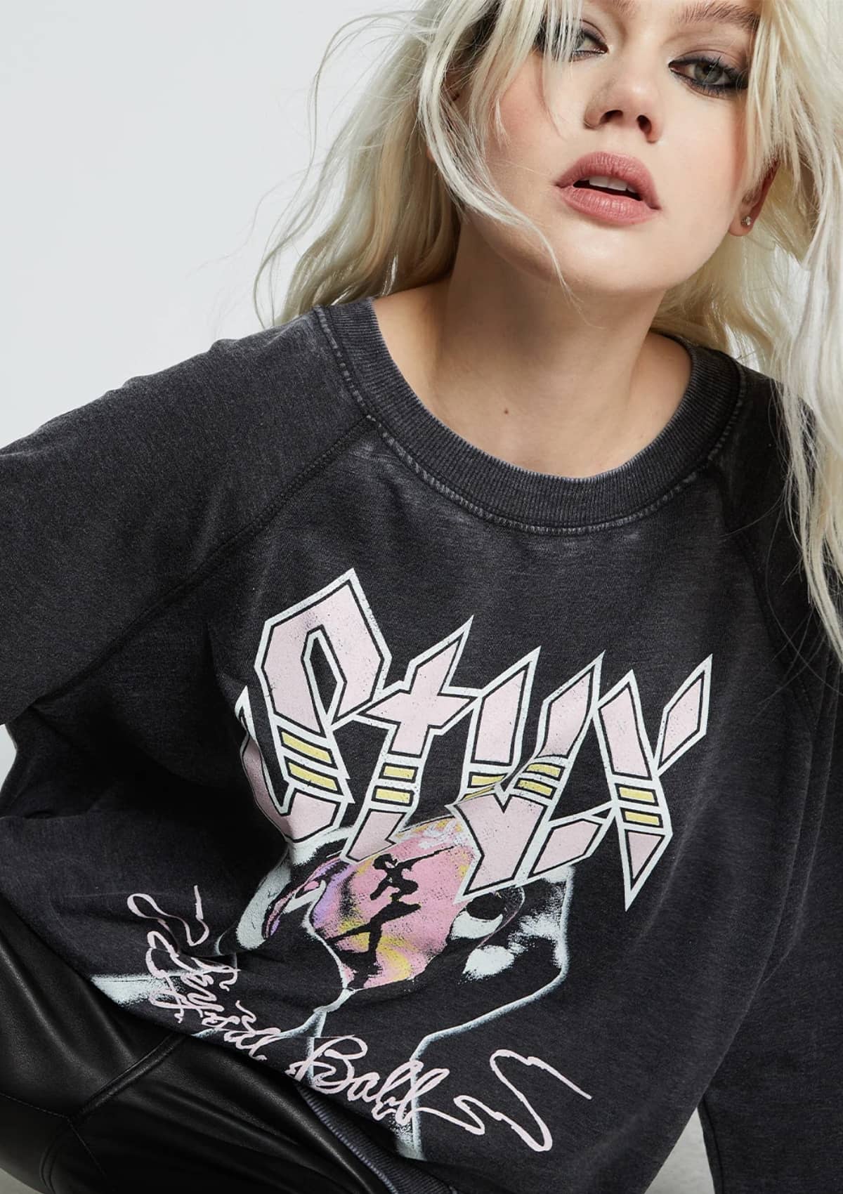 Styx Crystal Ball Long Sleeve Burnout Sweatshirt -Recycled Karma- Ruby Jane-