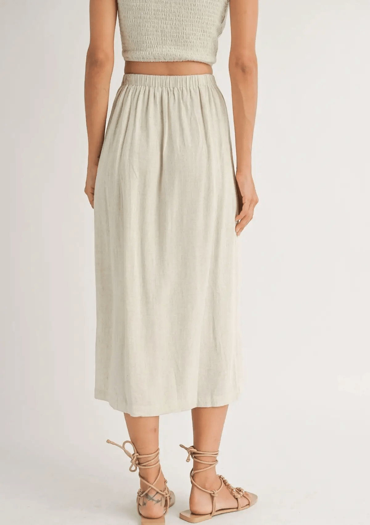 Sugarloaf Wrap Front Maxi Skirt - Oatmeal