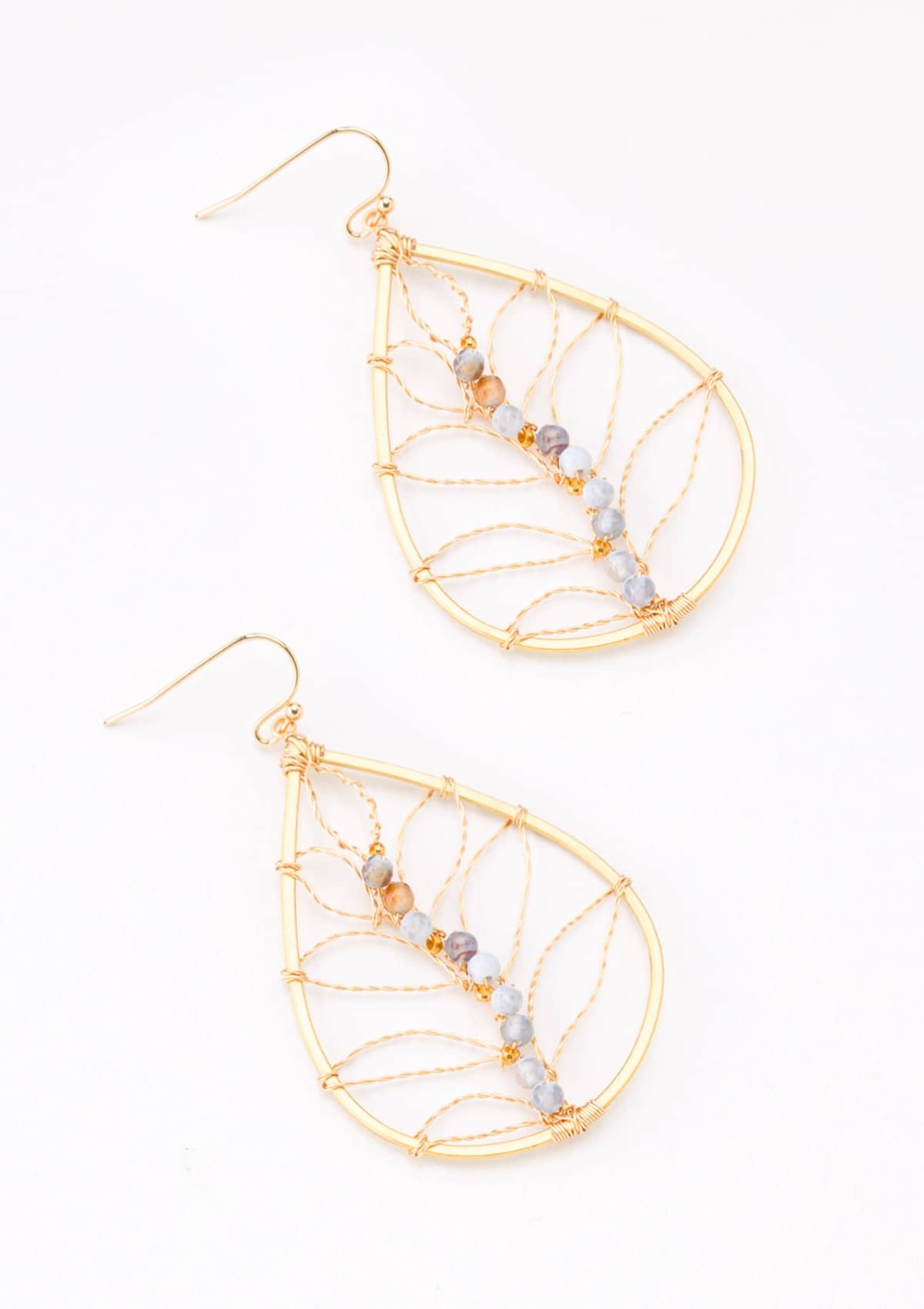 Tear Drop Beaded Earrings -Nakamol Jewelry design- Ruby Jane-