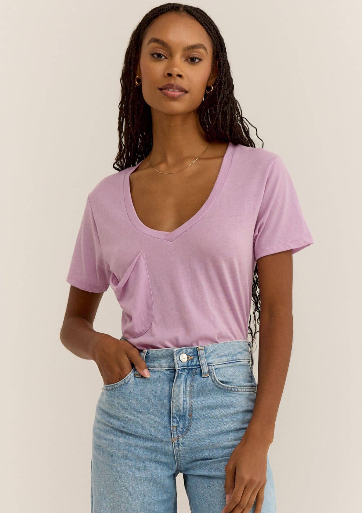 The Pocket Tee - Washed Orchid -Z SUPPLY- Ruby Jane-