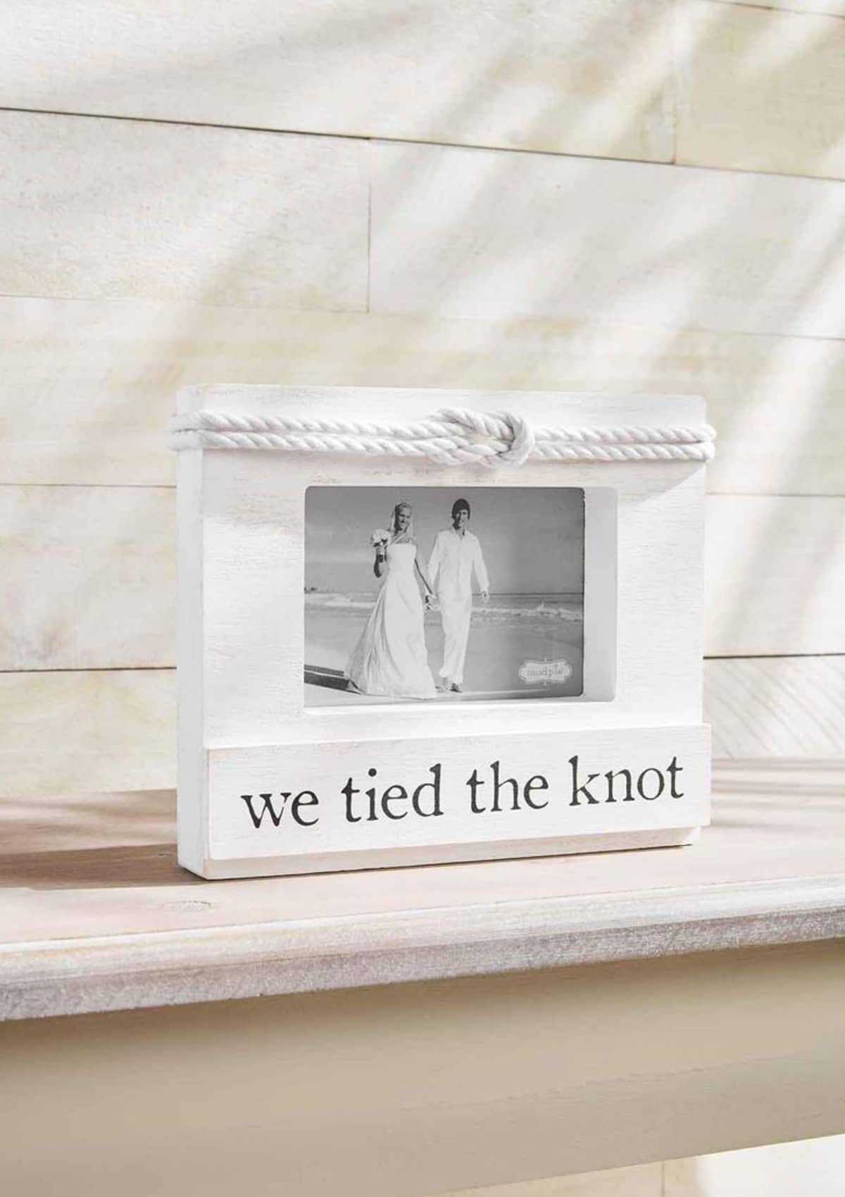 Tied the Knot Wood Block Frame -Mud Pie / One Coas- Ruby Jane-