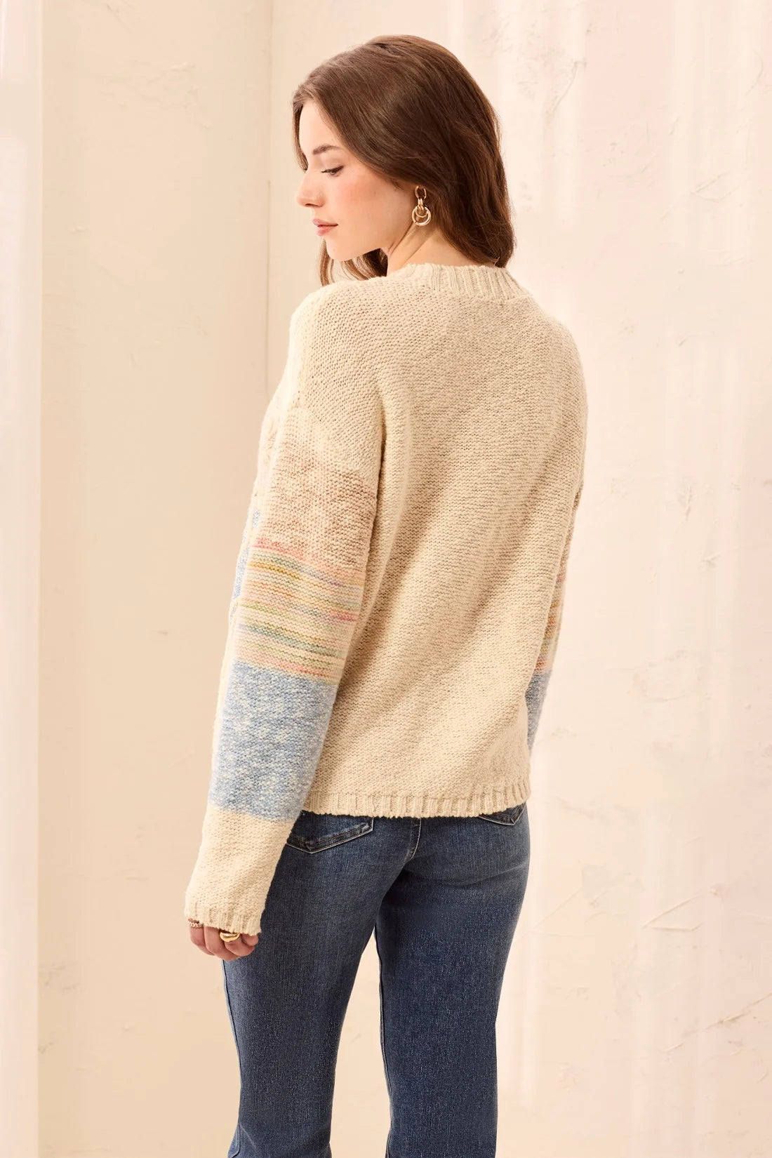 Embroidered Crew Neck Sweater