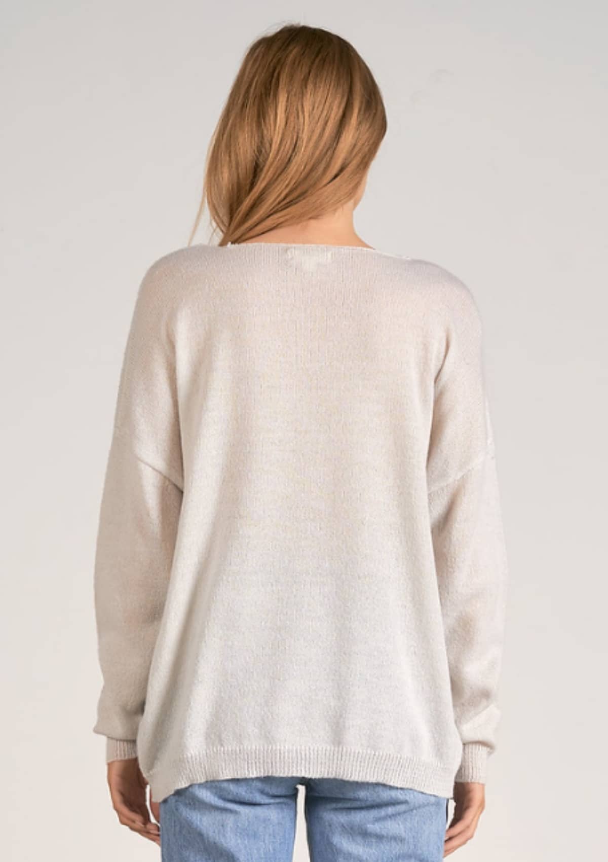 V-Neck Sweater Love Print -Elan Designs- Ruby Jane-