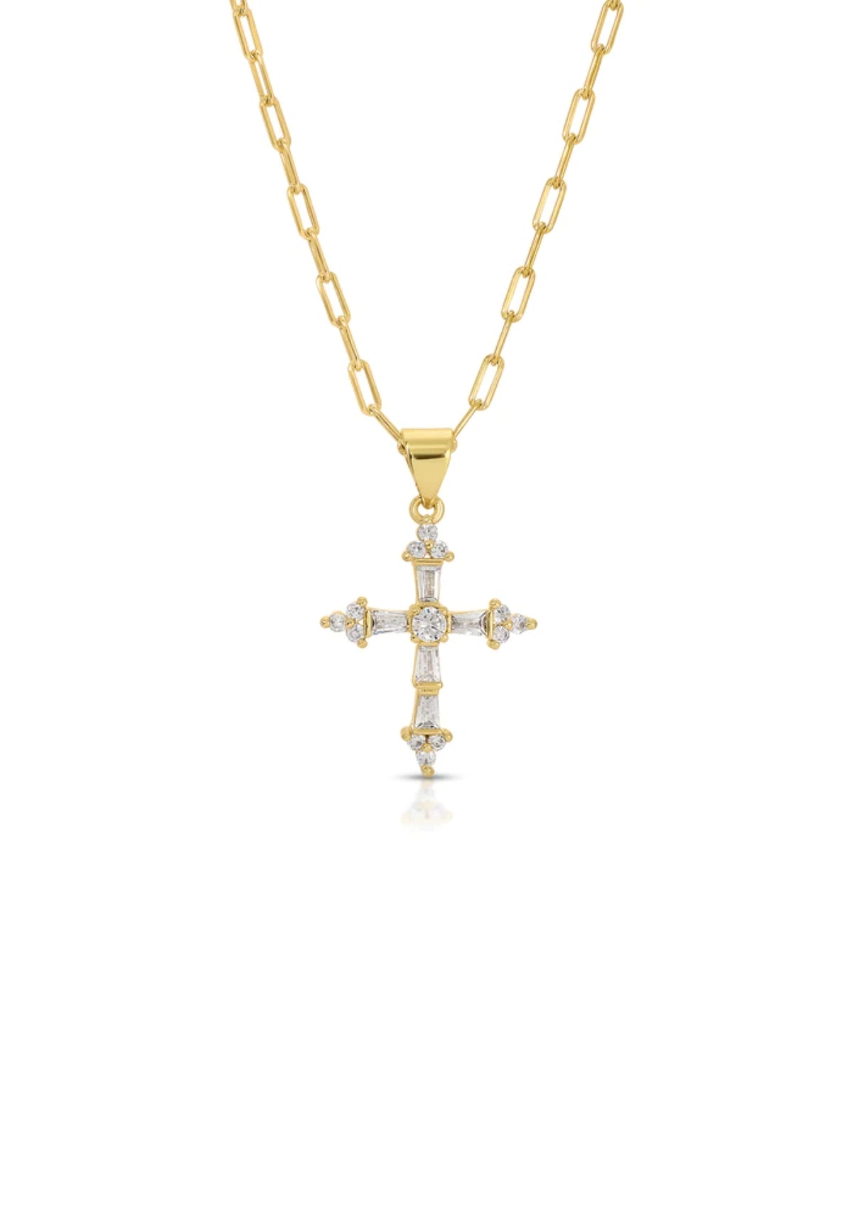 Victoria Cross Necklace, Clear -Blair and Gray-DBA Joy Dravecky Jewelry- Ruby Jane-