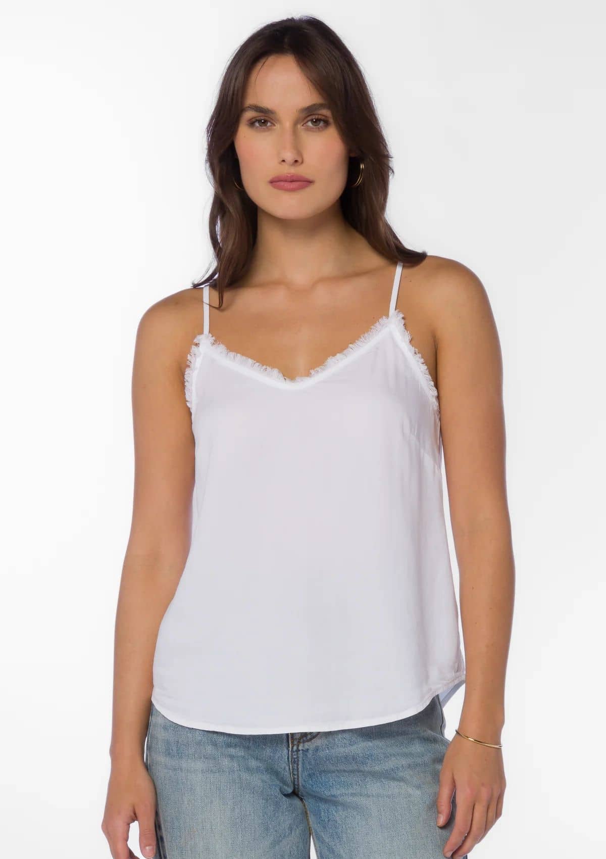 Victory Flowy Tank with Adjustable Straps - White -Velvet Heart- Ruby Jane-