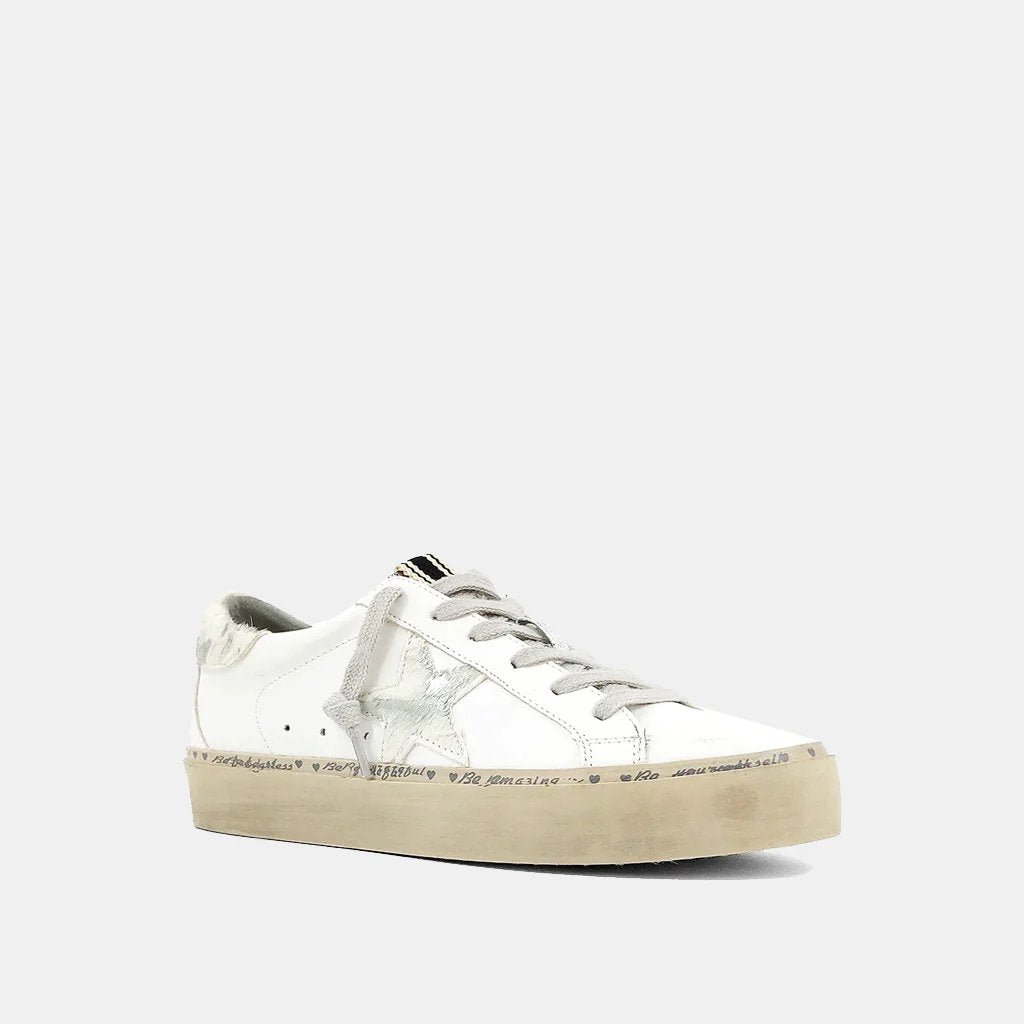 White Pony Pixie Low Cut Sneakers with Silver Star on Side -Shu Shop- Ruby Jane-