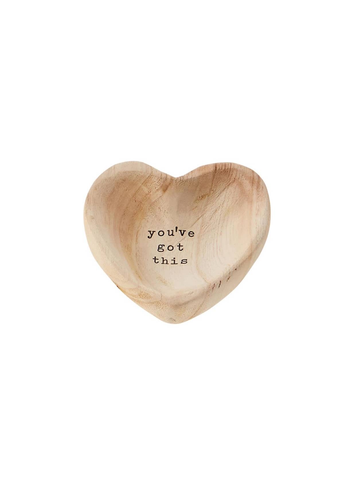 "You've Got This" Wood Heart Trinket Tray -Mud Pie / One Coas- Ruby Jane-