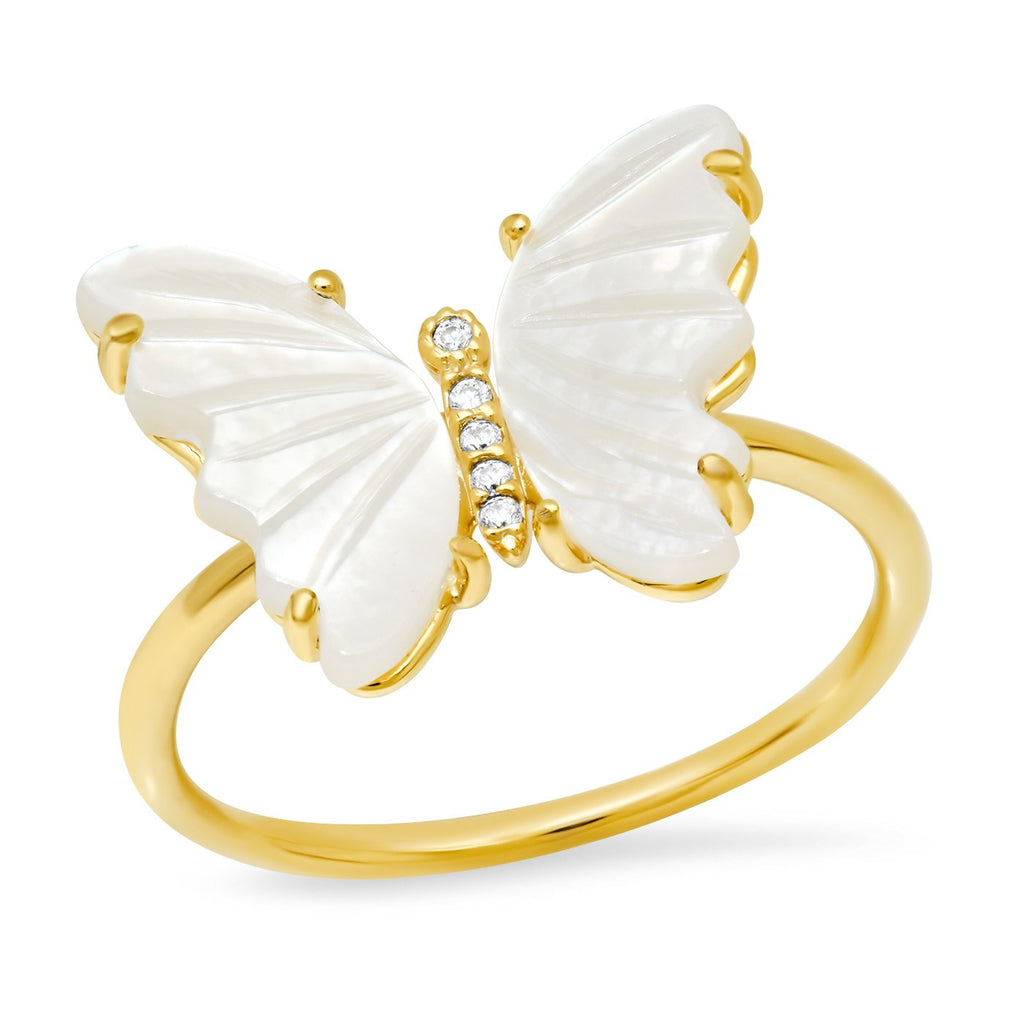 Mother-of-Pearl Butterfly Ring