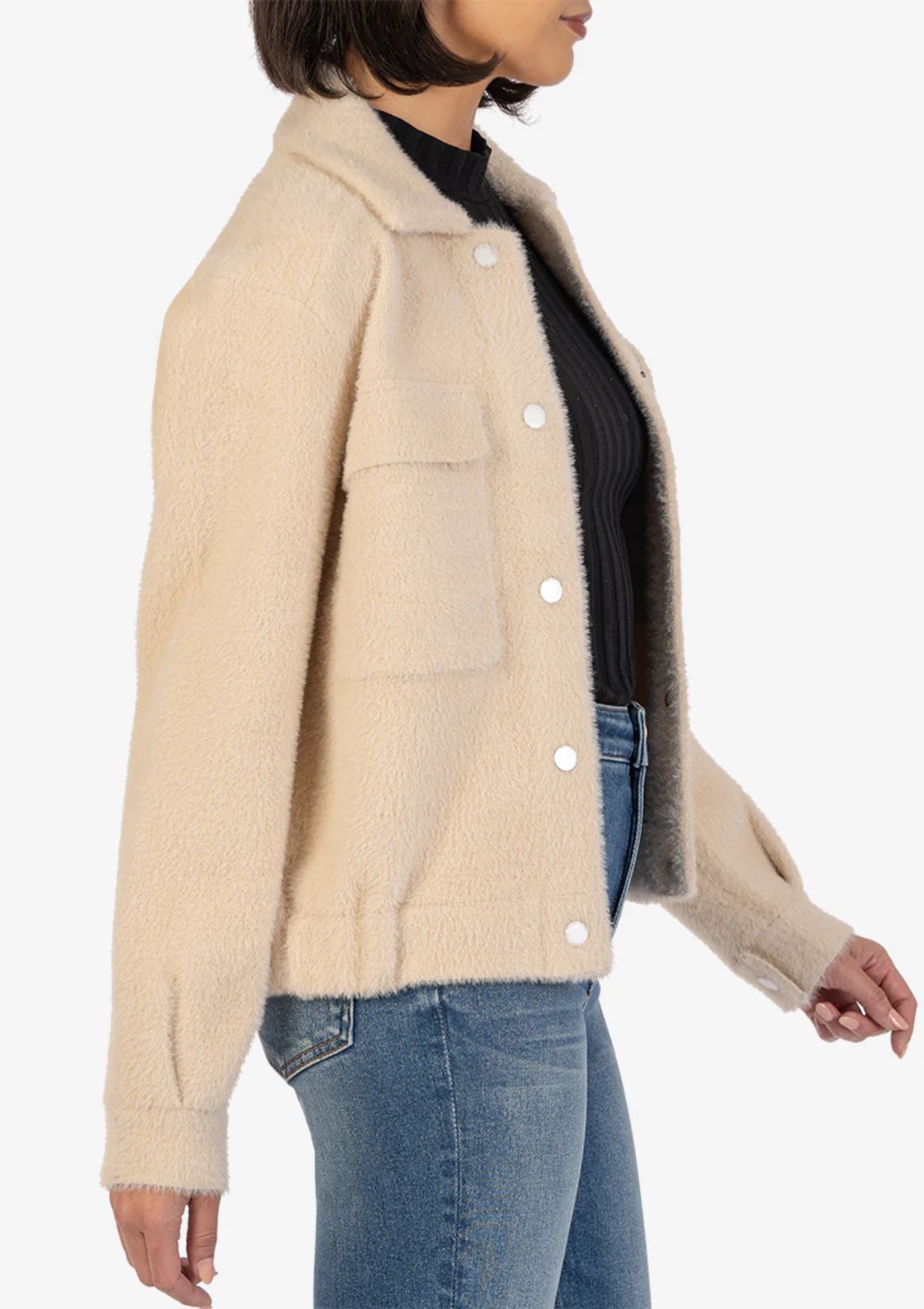 Perla Button-Down Jacket with Flap Pockets