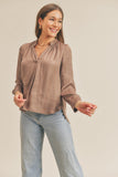 Lindsey Blouse, Mocha