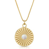 Sunburst Charm Necklace, Opal