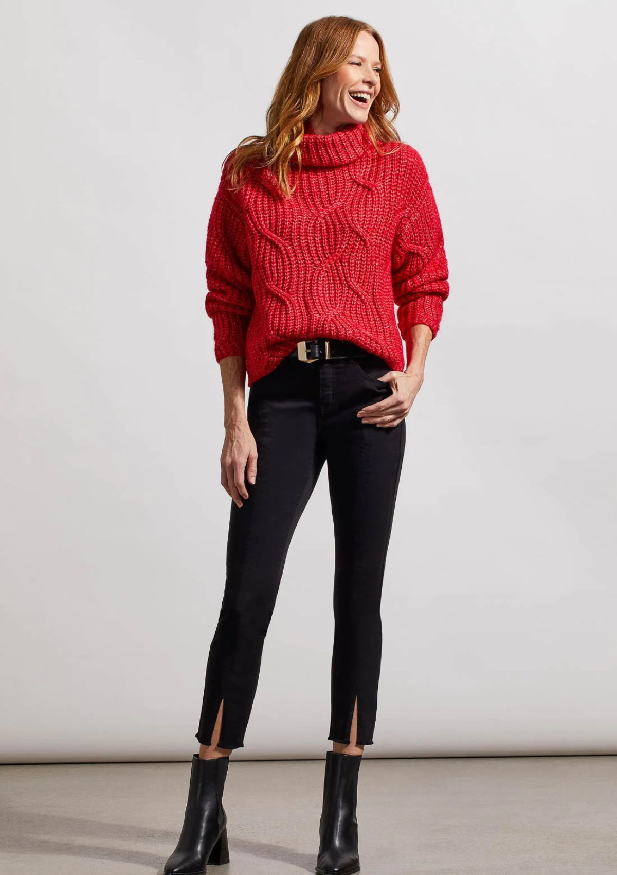 Quinn Cable Knit Turtleneck Sweater