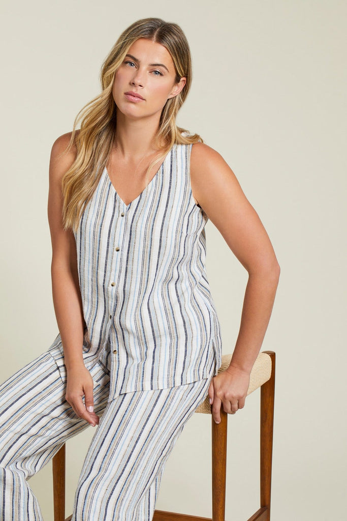 Flowy Button-Down Cami with Side Slit