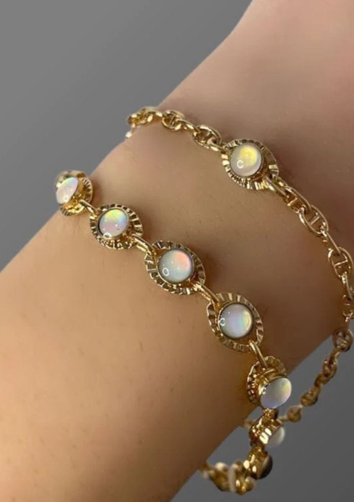 Gold Opalite Chain Bracelet